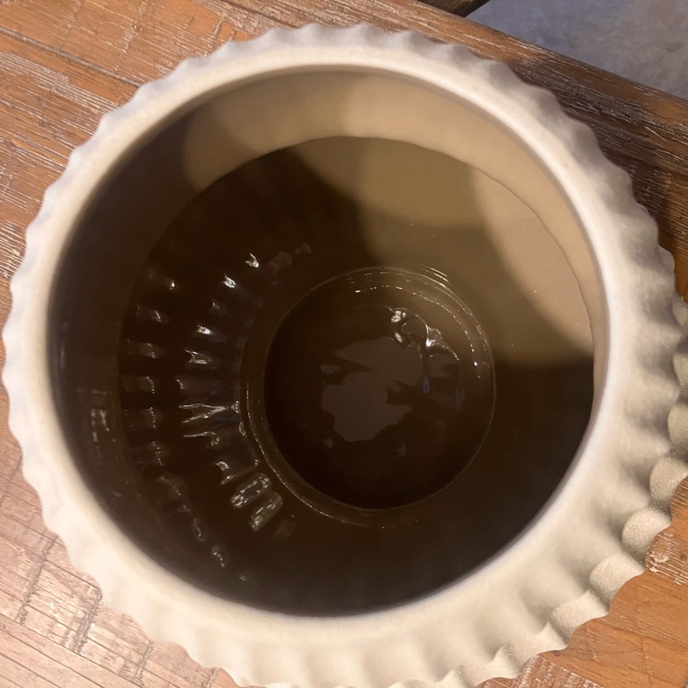 Textured Cream Double-Bulb Ceramic Accent Vase - Picture 3 of 4